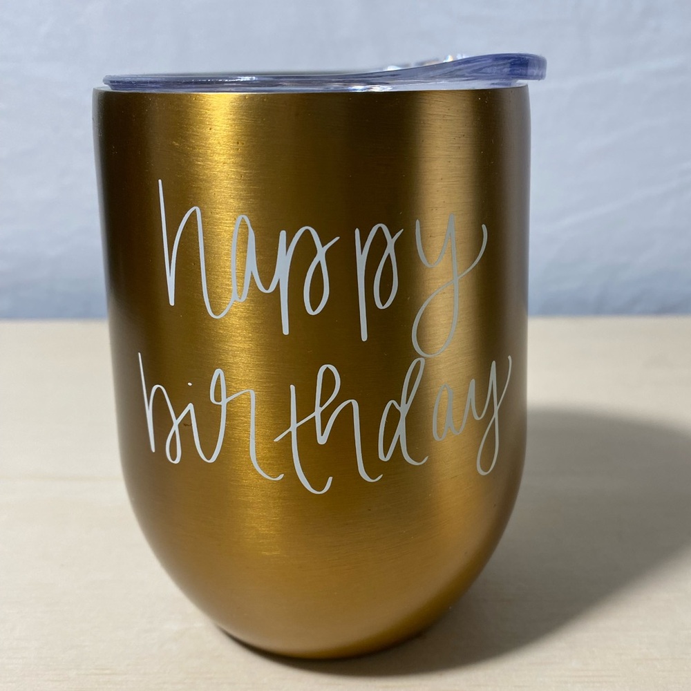 “Happy Birthday” tumbler